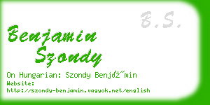 benjamin szondy business card